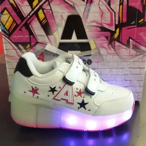 Zapatillas Addnice Wheels Star Blanco Y Ruedas