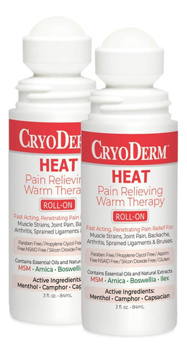 Cryoderm Locion Termica Roll On De 3 Oz (paquete De 2)