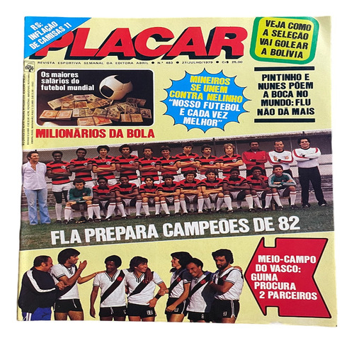 Revista Placar N 483 Pôster Flamengo Vasco Palmeiras Fiume