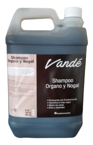 Shampoo Organo Y Nogal Intensificador Cabello Obscuro 10 Lts