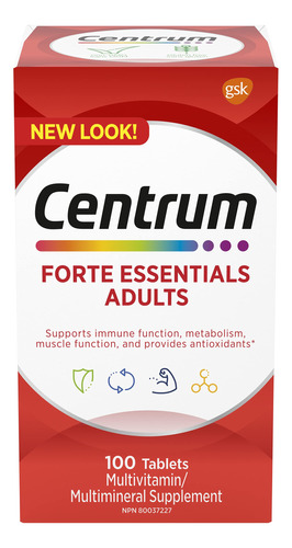 Centrum Forte Essentials, Completo De Multivitaminas Y Miner