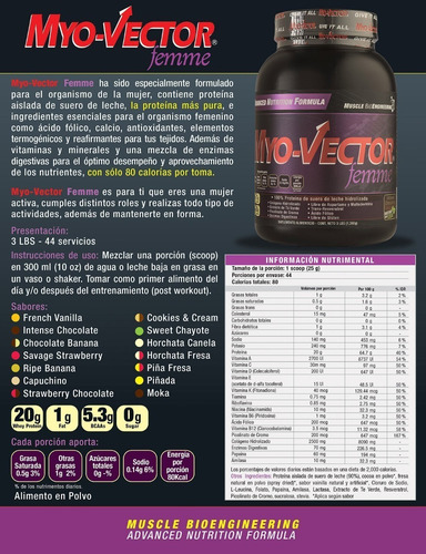 Imagen 3 de 3 de Proteina Myovector Femme 3 Lbs Zero Carbs