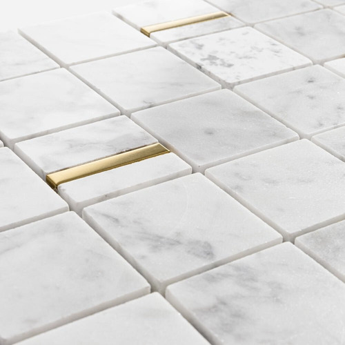 Pastilhas De Pedra Quadrada Mármore Carrara Dh
