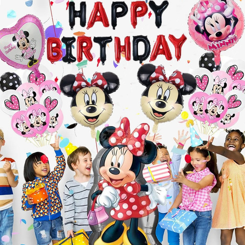 Set De Globos Mickey Mouse Decoración De Cumpleaños 24pcs