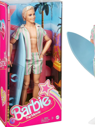 Barbie The Movie Ken Ryan Gosling Con Tabla De Surf