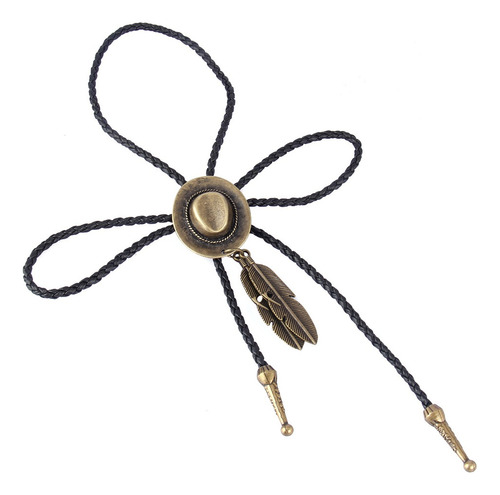 Negro Pu Cuero Occidental Vaquero Rodeo Bolo Tie Bola Collar