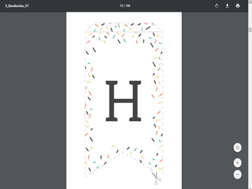 Imagen 6 de 6 de Banderines Para Fiesta 106 Letras Numeros Signos Imprimibles