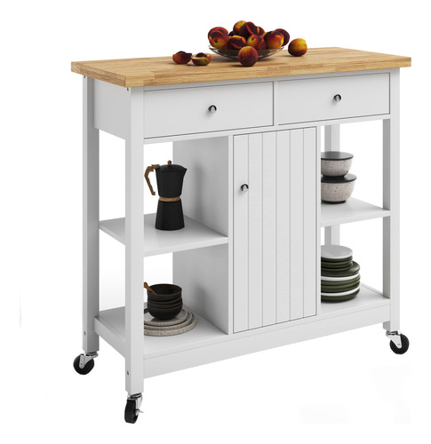 Lavish Home Isla De Cocina Con Cajones, Carrito Rodante Con