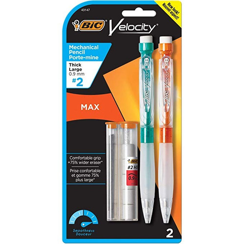 Bic Velocity Max Lápiz Mecánico, Grueso Point (0,9 Mm), 2-co