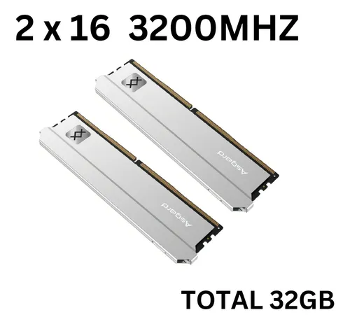 Memória Asgard T3 Ddr4 32gb(2x 16) 3200mhz Prata