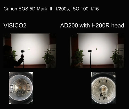Imagen 5 de 9 de Flash Visico 2 Ttl Hss 200w Bat. + Emisor Canon Nikon O Sony