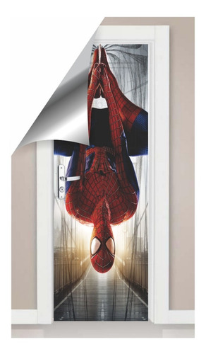 Adesivo Parede Porta Homem Aranha Vingadores 70x210 Cm Em Hd