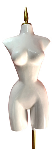 Maniquí Buchón De Dama Blanco Con Dorado B. Redonda