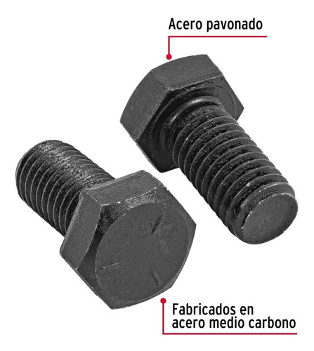 Bolsa Con 40 Tornillos 1/2 X 1 De Acero Grado 5 Fiero 44798