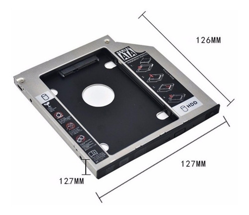 Case Adaptador Dvd Para Hd / Ssd Notebook Drive Caddy 12.7mm