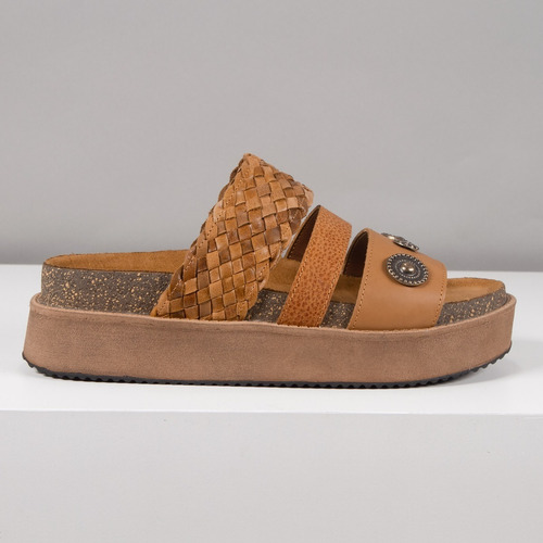 Imagen 3 de 9 de Sandalias Cuero Mujer Livianas Con Tiras Citadina Lombardia
