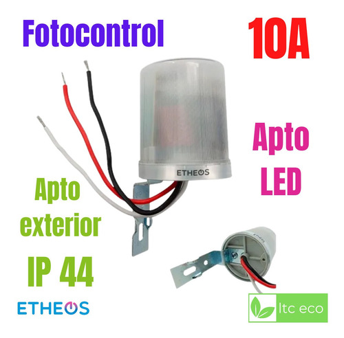 Imagen 1 de 10 de Fotocontrol Exterior 10 A 2200w Sensor De Luz Fotocelula Led