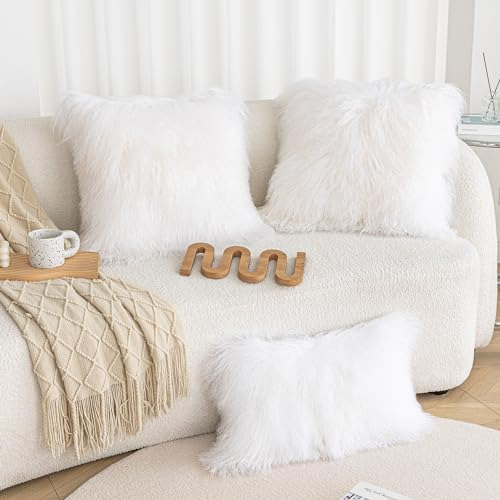 Rose Feather Real 100% Tibetan Mongolian Lamb Sheepskin Wool