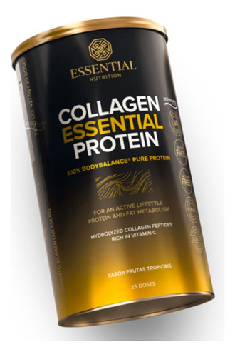 Collagen Protein Essential Nutrition Vitamina C Body Balance Sabor Frutas Tropicais 427.5g