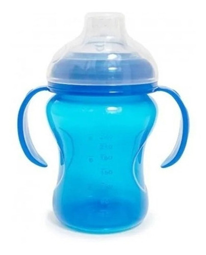 Vaso Bebe Pico De Silicona Asas Y Tapa 300ml Love 9142 Color Azul