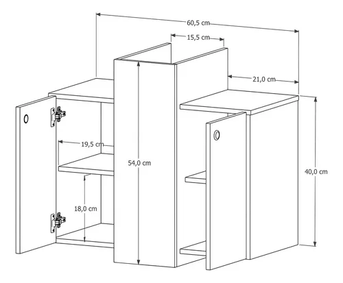 Mueble de baño Demetrio Cabinet, lavabo con columna, 2 puertas, color negro rasgado