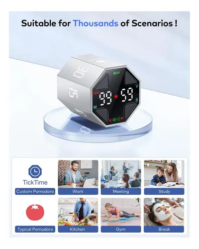 Ticktime Pomodoro Timer Cube, Pomodoro Personalizado, Pausa