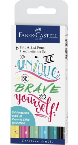 Marcadores Lettering Pitt Faber Castell 6u Be Unique Be Brav