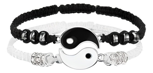 Set 2 Pulseras Para Parejas Ying Yang Novio Amigo Amor Dije