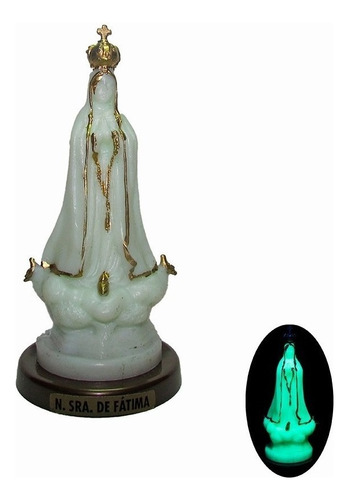 Imagem Fosforescente Nossa Senhora De Fátima Rosário Cor Verde