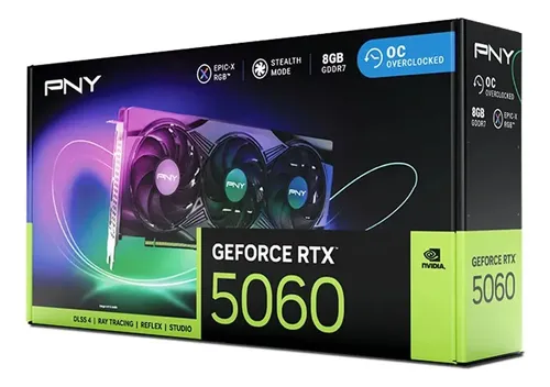 Placa De Vídeo Nvidia Geforce Pny Rtx5060 8gb Epic-x Rgb Oc