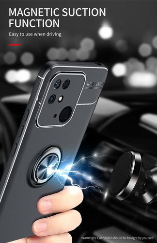 Funda Case Xiaomi Poco C40 Metal Ring + Mica Cristal 9d