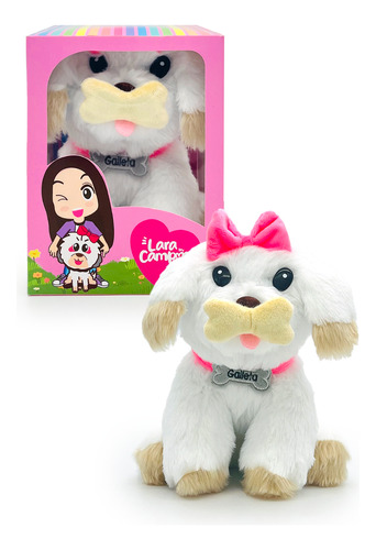 Peluche Perrita Galleta Campos Verdes Lara Lara Blanco