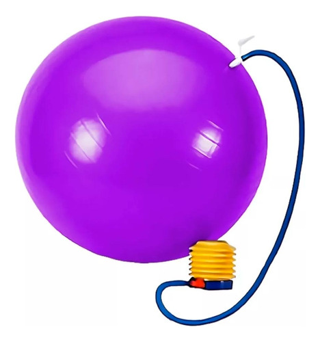 Pelota Balon Yoga 75 Cm Pilates Con Inflador Morado