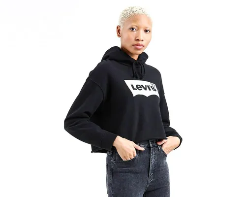 Galaxia derrota Inmunizar Sudadera Levi's® Mujer Negra Crop Hoodie Original Logo | Envío gratis