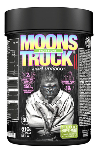 Zoomad Labs Pre-entreno Moons Truck Aka Lunático 30servs Sabor Fruit Fight