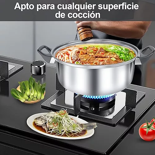 Bateria De Cocina 6 Pcs Cacerolas Y Sarten Acero Inoxidable