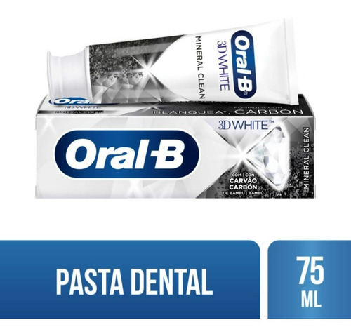 Pasta Dental Oral-b 3d White Mineral Clean Charcoal 102g