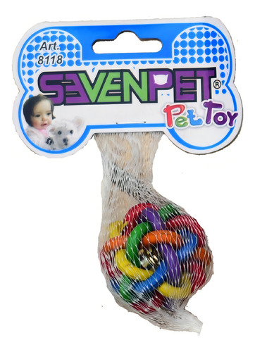 Juguete Pelota Goma Para Perro Con Cascabel 8118 Color Colores