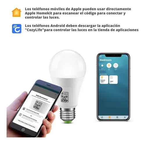 Bombilla Wifi Inteligente Rgb 9w Para Homekit Siri Alexa Goo