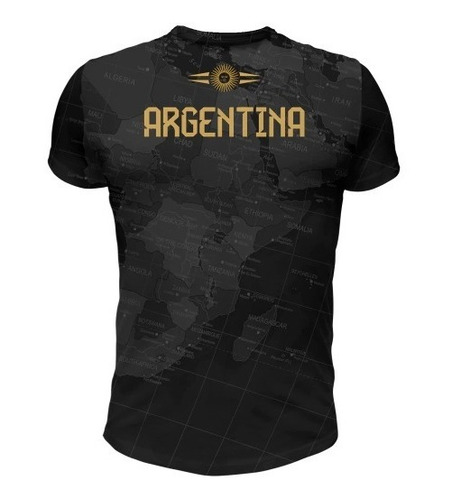 Imagen 2 de 2 de Remera Argentina Mundial Negra Mod 13