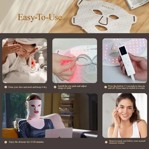 Máscara Facial E De Pescoço Com Terapia Led De Luz | Parcelamento