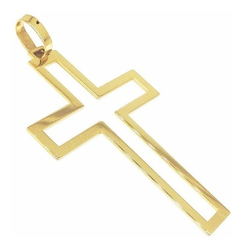 Pingente Cruz Crucifixo Vazada Em Ouro 18k 