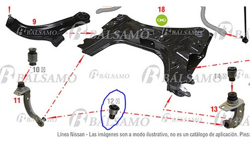 Buje Inferior Barra Lateral Cuna Nissan Tiida Note