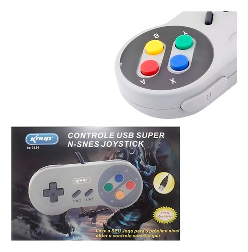 Controle Usb Knup Snes Super Nintendo Pc Mac Linux Raspberry