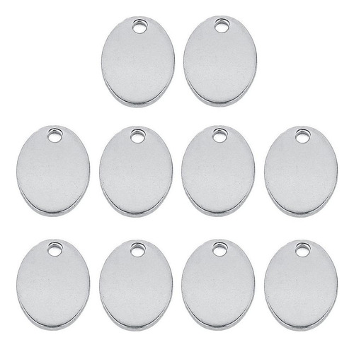 60 Piezas De Material Acero Inoxidable Ovalado Metal