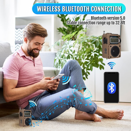 Radio Portatil Banda Completa Digital Bluetooth Acampar