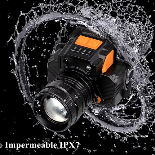 Lámpara Led Cabeza Minera Recargable Descargable Impermeable