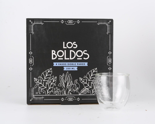 Vaso Doble Pared 250 Ml - Pack De 4 Unidades - Los Boldos