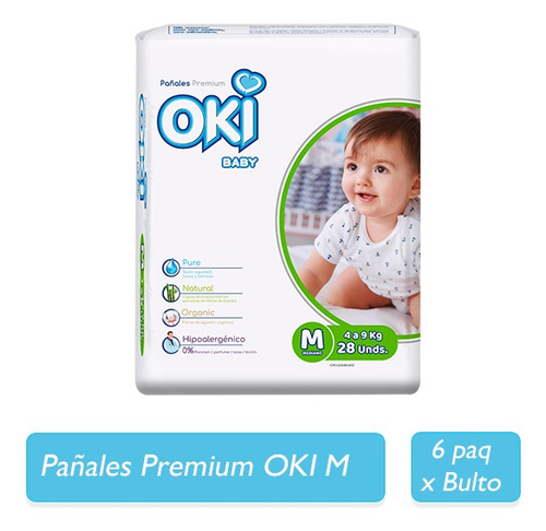 Oki Pañales Premium Mediano 28 Unid 6 Paq