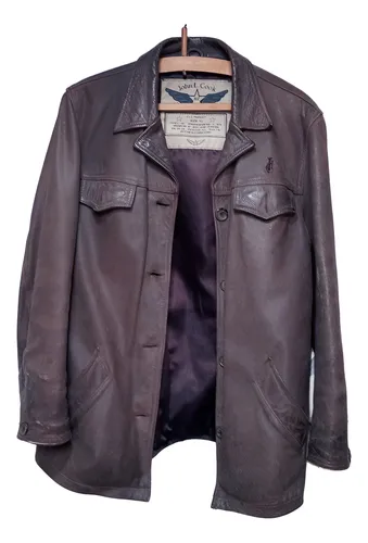 Campera De Cuero Mujer John L.cook Marron Vintage Usad (Usado)